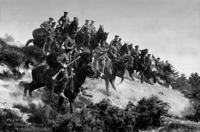 1st Reserve Regiment of Cavalry in Training, Aldershot, c.1914 by English Photographer